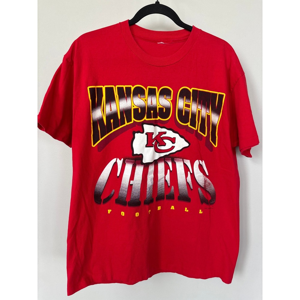 Vintage 1995 Kansas City Chiefs T Shirt Red NFL Football Single Stitch‎ Large